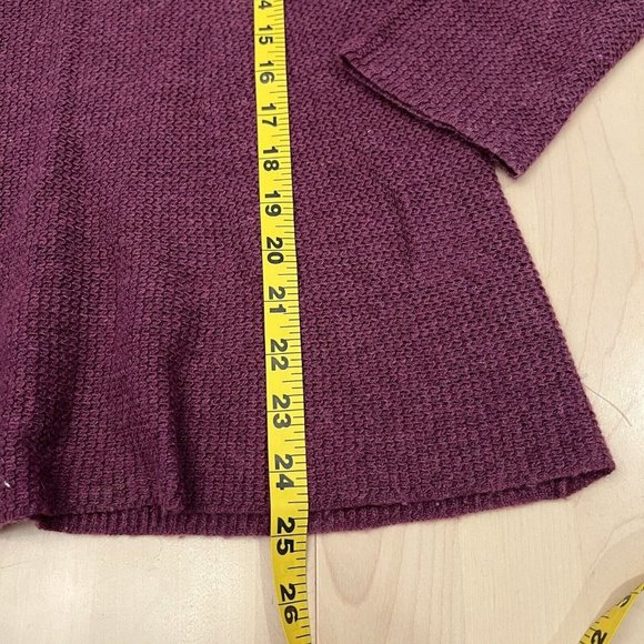 Eileen Fisher Burgundy V Neck Sweater, Size M Wool Nylon Cashmere Blend - Picture 6 of 6